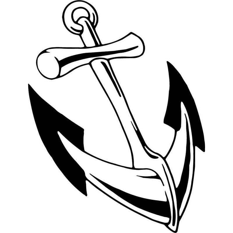 HoosierDecal Cool Anchor Nautical Vinyl Decal for Boat Car Window 128 ...