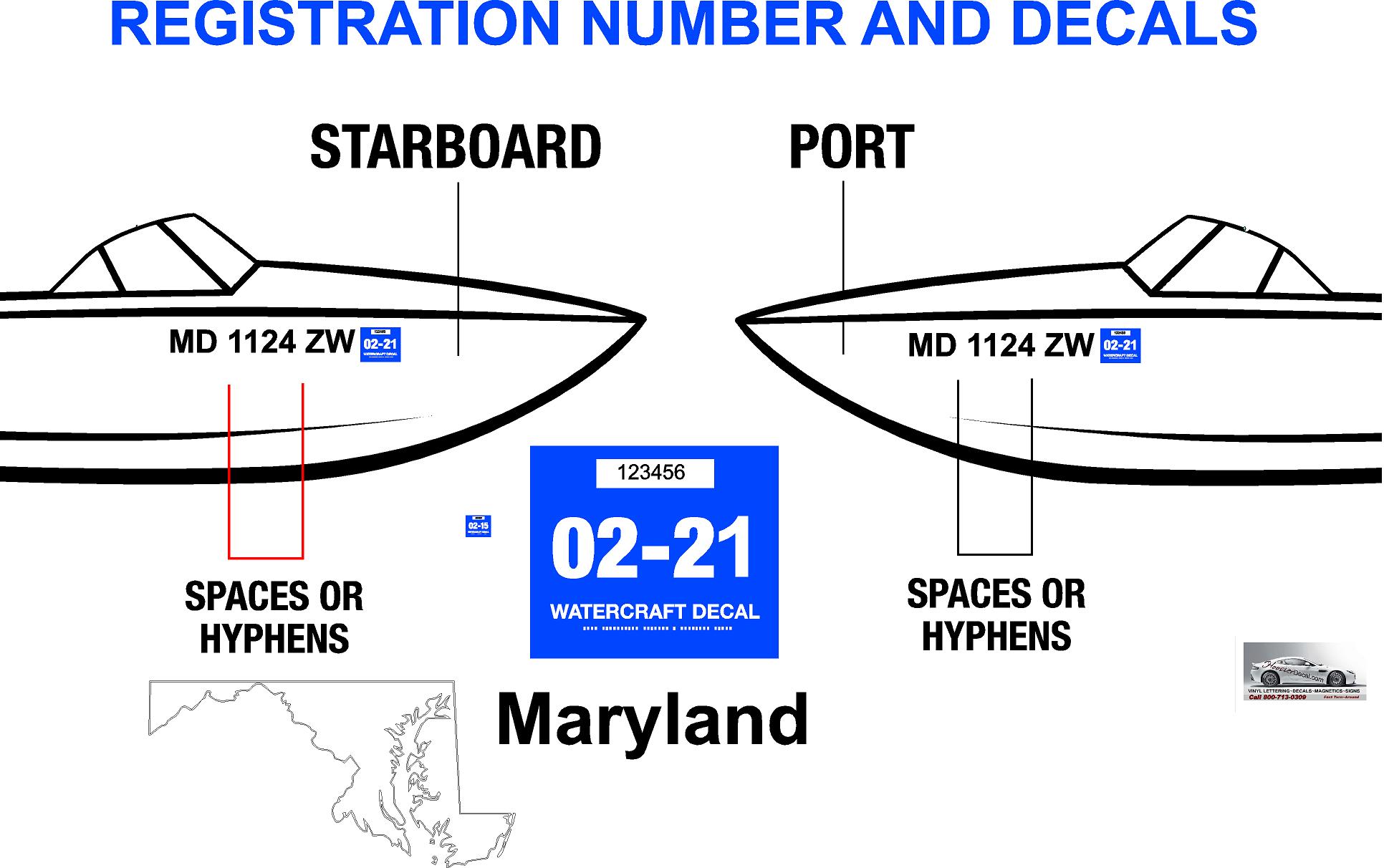 Maryland Boat Registration Number Decal information Hoosierdecal